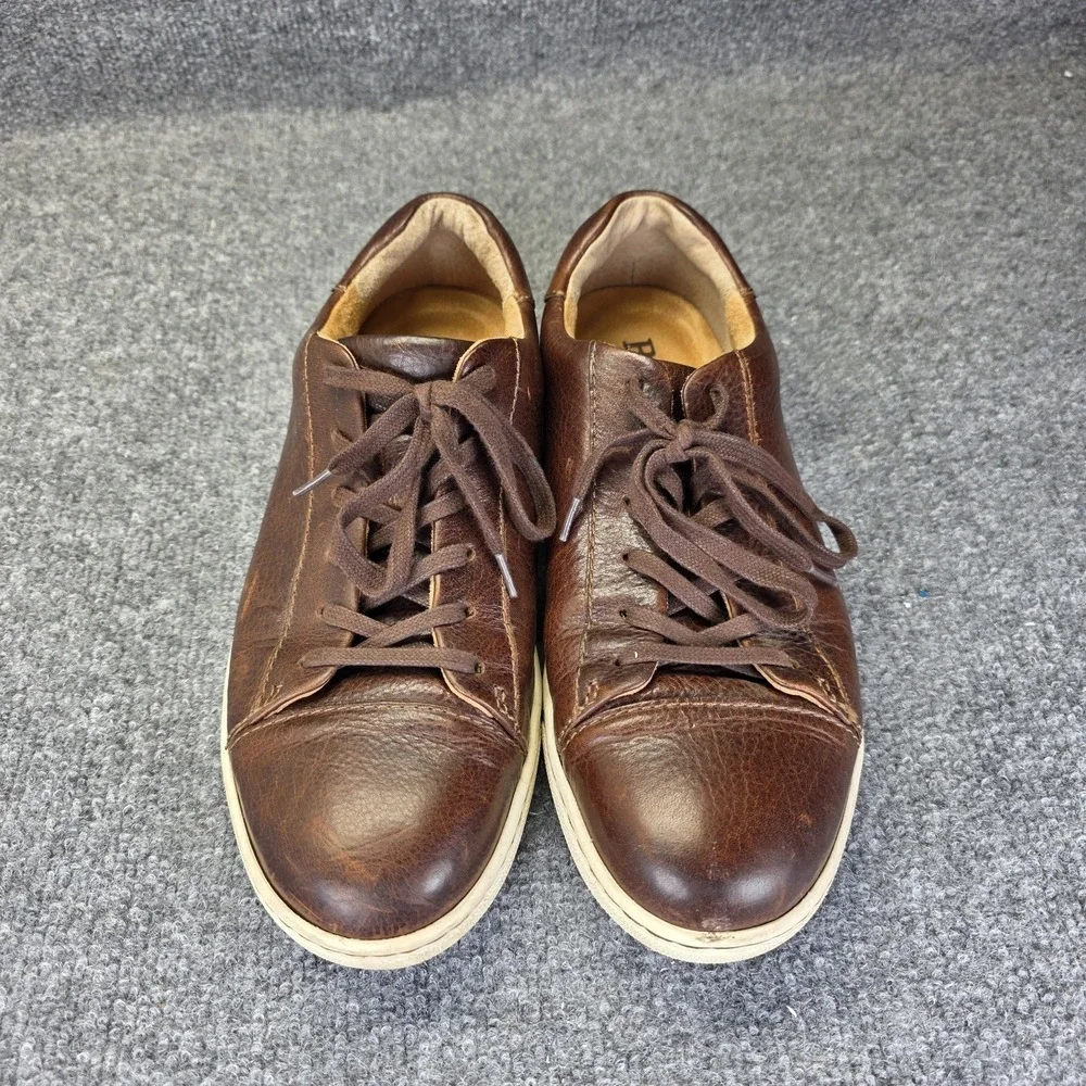 Born Allegheny Shoes Mens 9.5 US Brown Leather Low Top Casual Lace Up Comfort